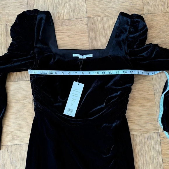 NWT Veronica Beard 8 Toki Black Velvet Ruched Square Neck LBD Cocktail Dress - Picture 8 of 10